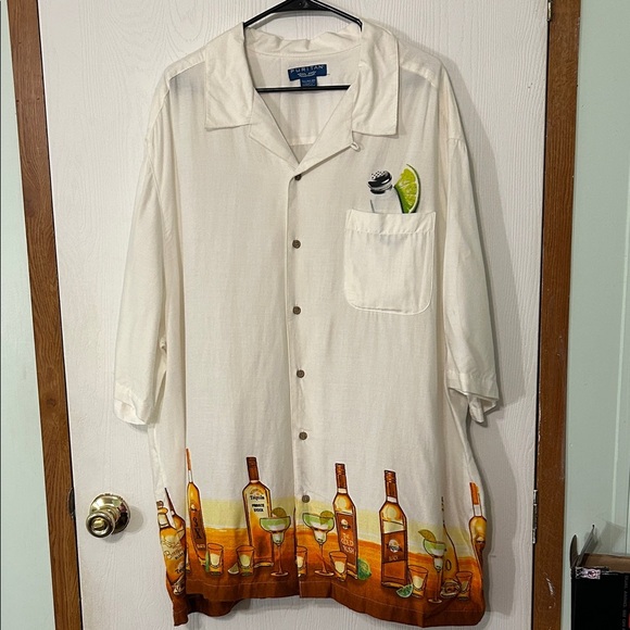 PURITAN Men’s Short Sleeve Tequila Margarita Woven Button Down Shirt - Picture 1 of 10
